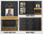 Black And Gold Trifold Funeral Program