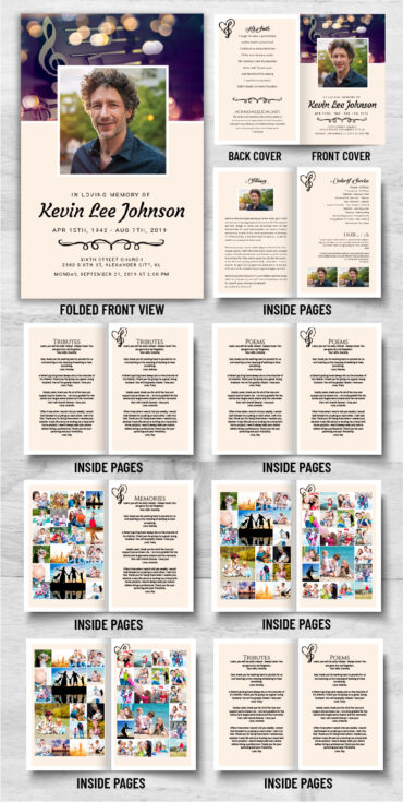 Music Notes Funeral Program