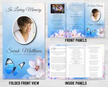 Butterfly Trifold Funeral Program