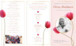 Tulip Trifold Funeral Memorial Program