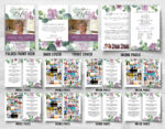 Purple Flowers Funeral Memorial Program