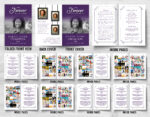 Purple Picture Frame Funeral Program