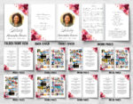 Roses Flower Funeral Memorial Program