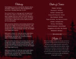 Funeral Program Red Trees Doves