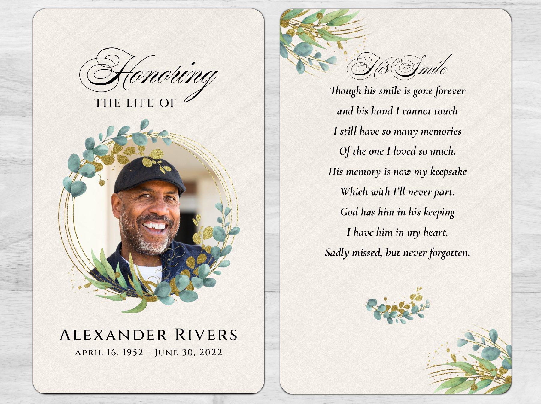 In Loving Memory Of A Dear Nephew Grave Card Funeral Tribute