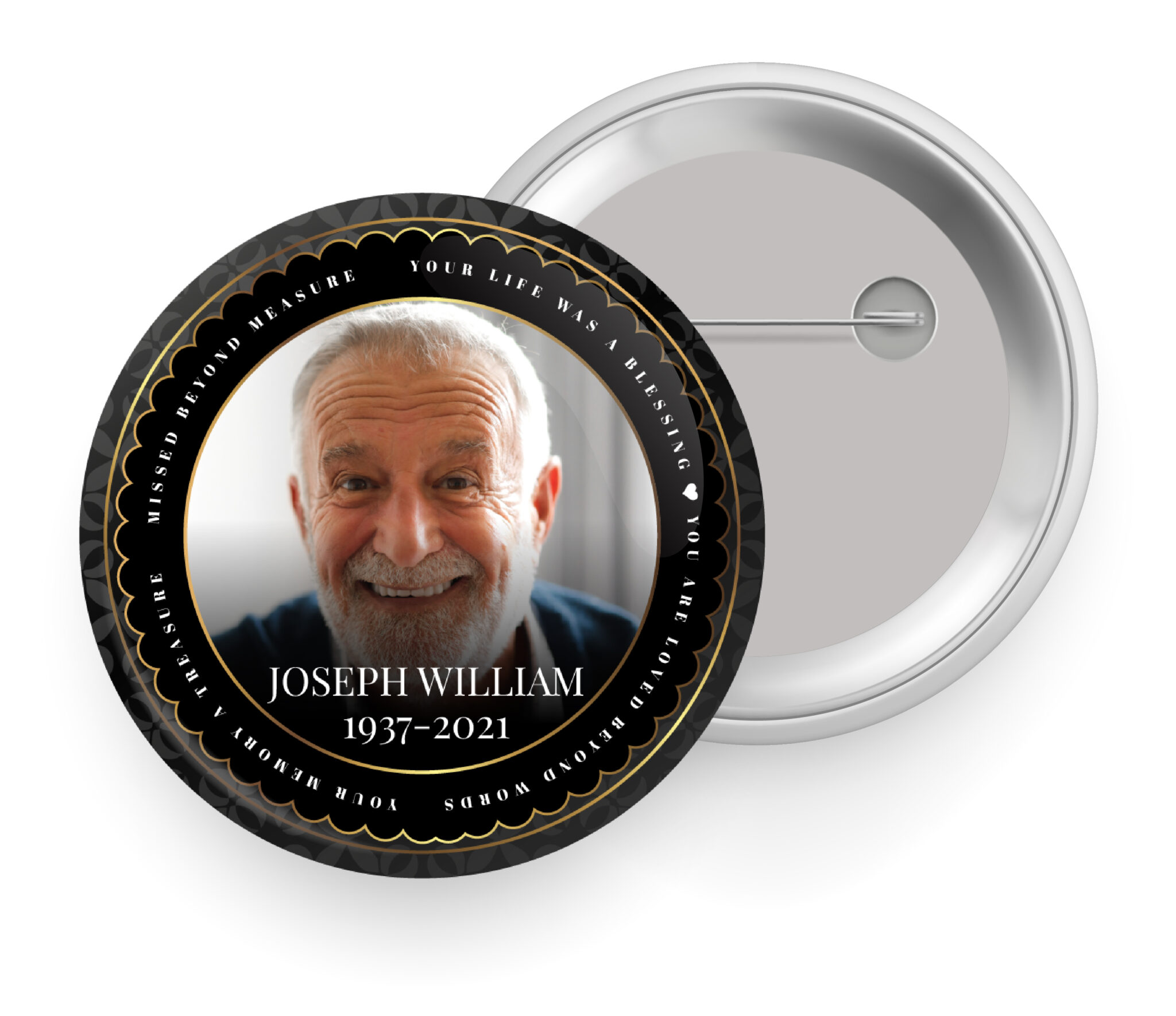 Memorial Buttons For Funeral - Memorial Photo Buttons