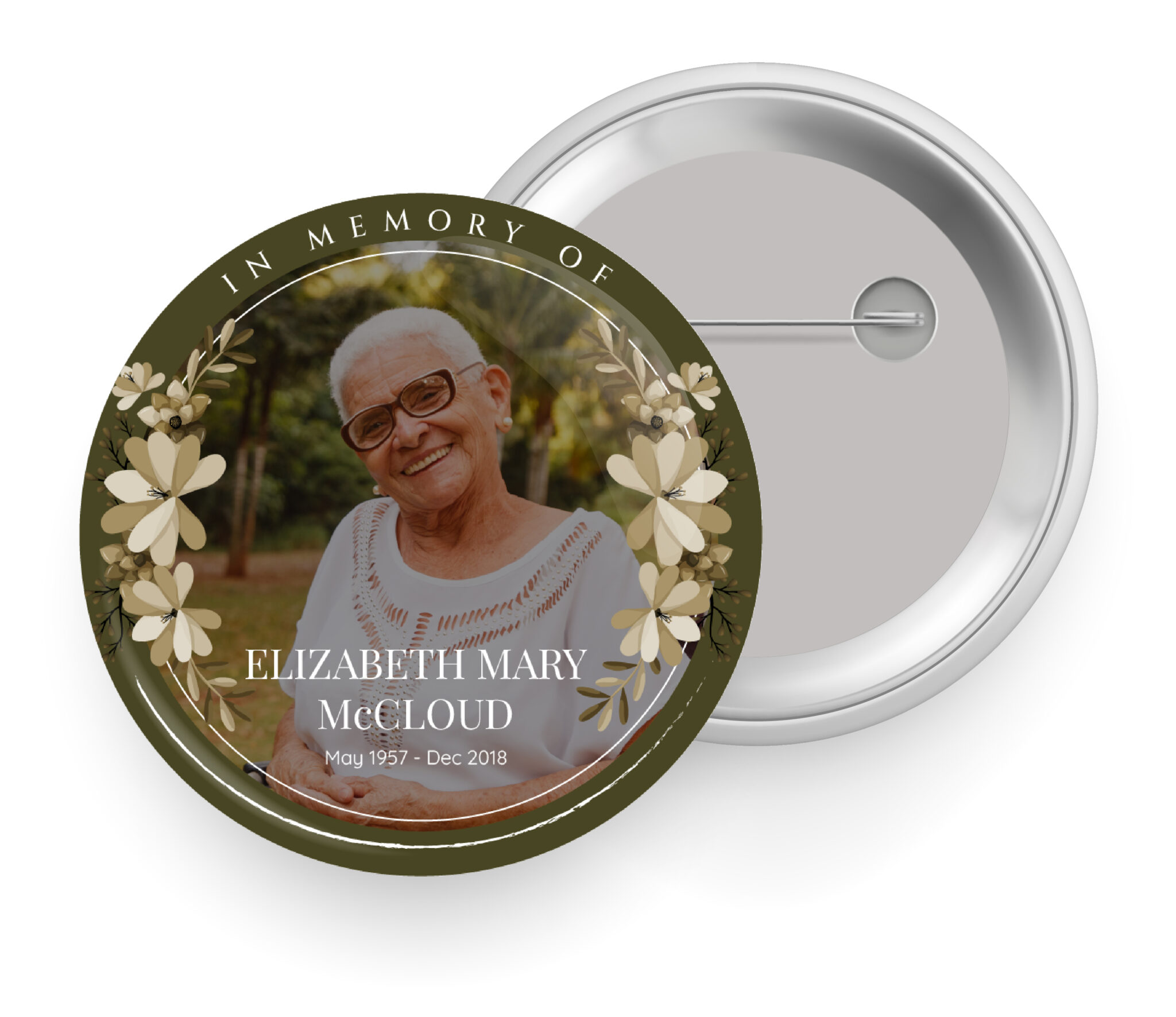 Memorial Buttons For Funeral - Memorial Photo Buttons