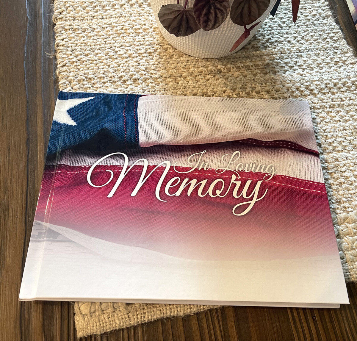 American Flag Funeral Memorial Guest Sign in Book