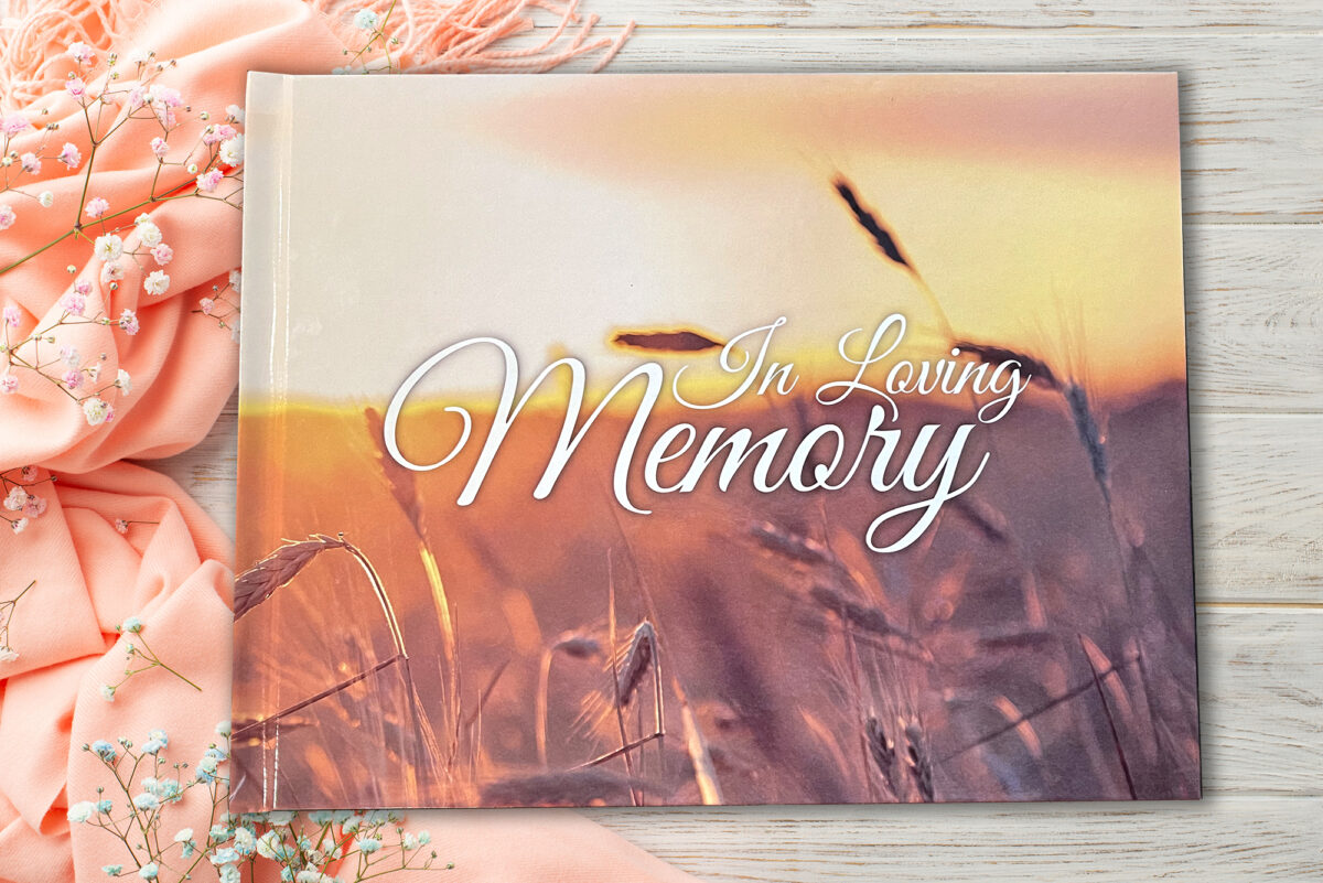 Wheat Field Funeral Memorial Sign in Guest Book