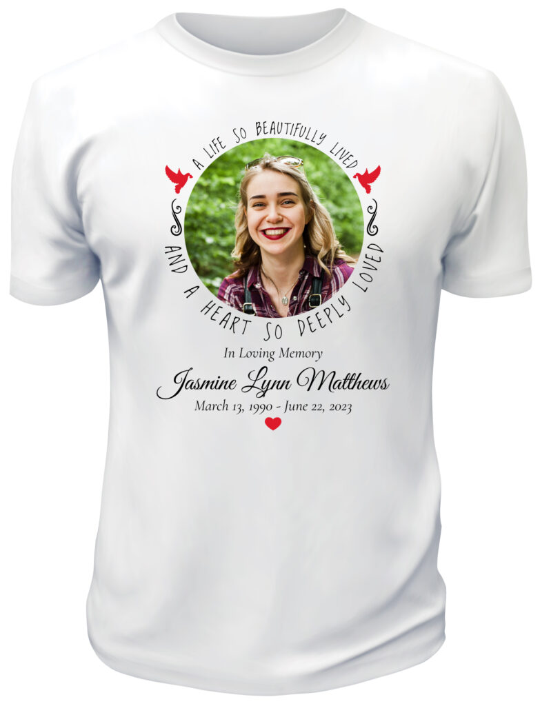 Personalized Memorial T Shirts - Memorial Service T Shirts