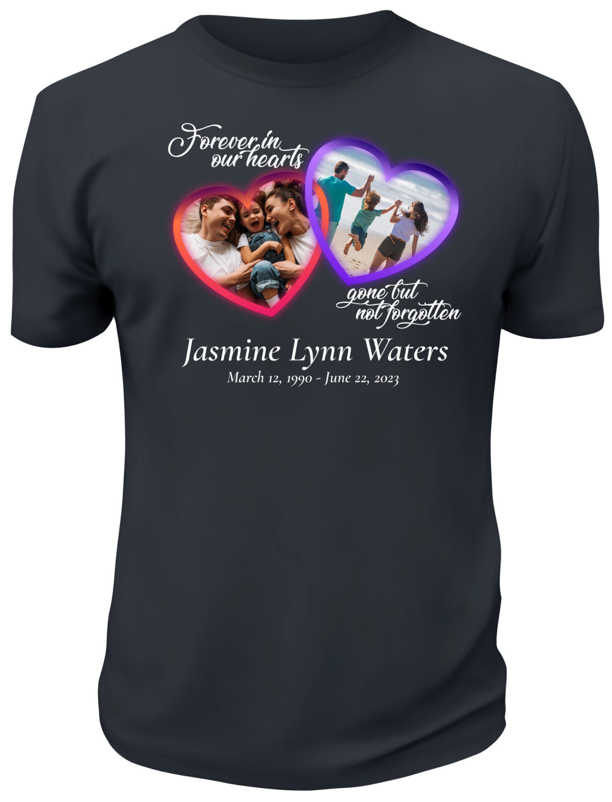 Hearts In Loving Memory Memorial Shirt