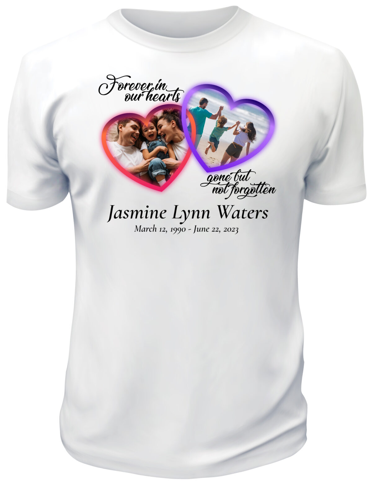Hearts In Loving Memory Memorial Shirt