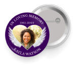Angel Wings Memorial In Loving Memory Button Pin