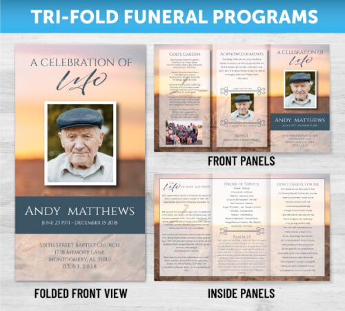 Memorial Program for Funeral - Funeral Memorial Invitations