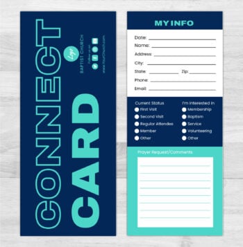 Modern Welcome Card Church Connect Connection Card