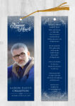 Sparkly Blue Memorial Funeral Bookmark