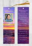 Sunset over water Memorial Funeral Bookmark
