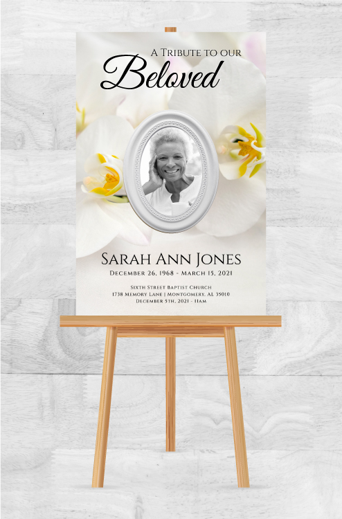 floral funeral memorial poster
