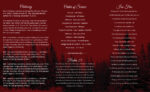 Tri-Fold Funeral Program Red Trees Doves