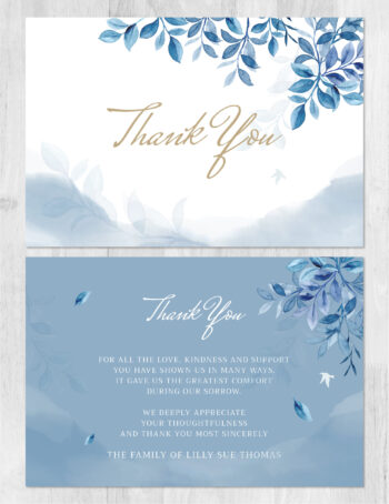 Floral Funeral Memorial Thank You Card