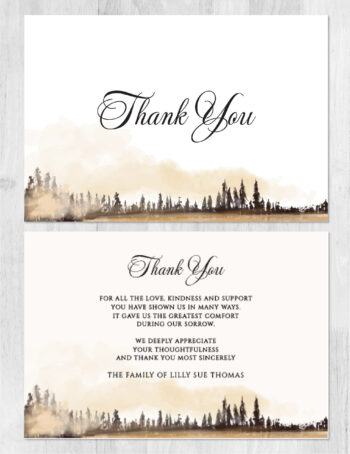 Funeral Memorial Thank You Card