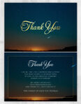Starry Night Sky Funeral Memorial Thank You Card