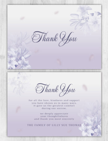 Floral Funeral Memorial Thank You Card