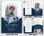 Blue Roses Funeral Memorial Program