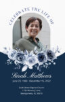 Blue Roses Funeral Memorial Program