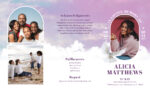 Pink Clouds Dove Funeral Memorial Program