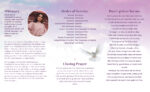 Pink Clouds Dove Funeral Memorial Program