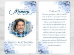 Blue Gold Leaf Memorial Prayer Card