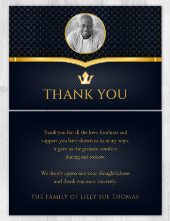 Modern Elegant Gold Funeral Memorial Thank You Card