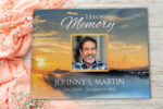 Custom Funeral Memorial Guest Book Mountain Sunrise