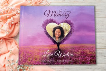 Custom Funeral Memorial Guest Book Tree Heart