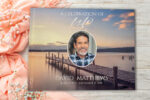 Custom Funeral Memorial Guest Book Lake Dock Sunset