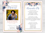 Floral Bouquet Funeral Memorial Card