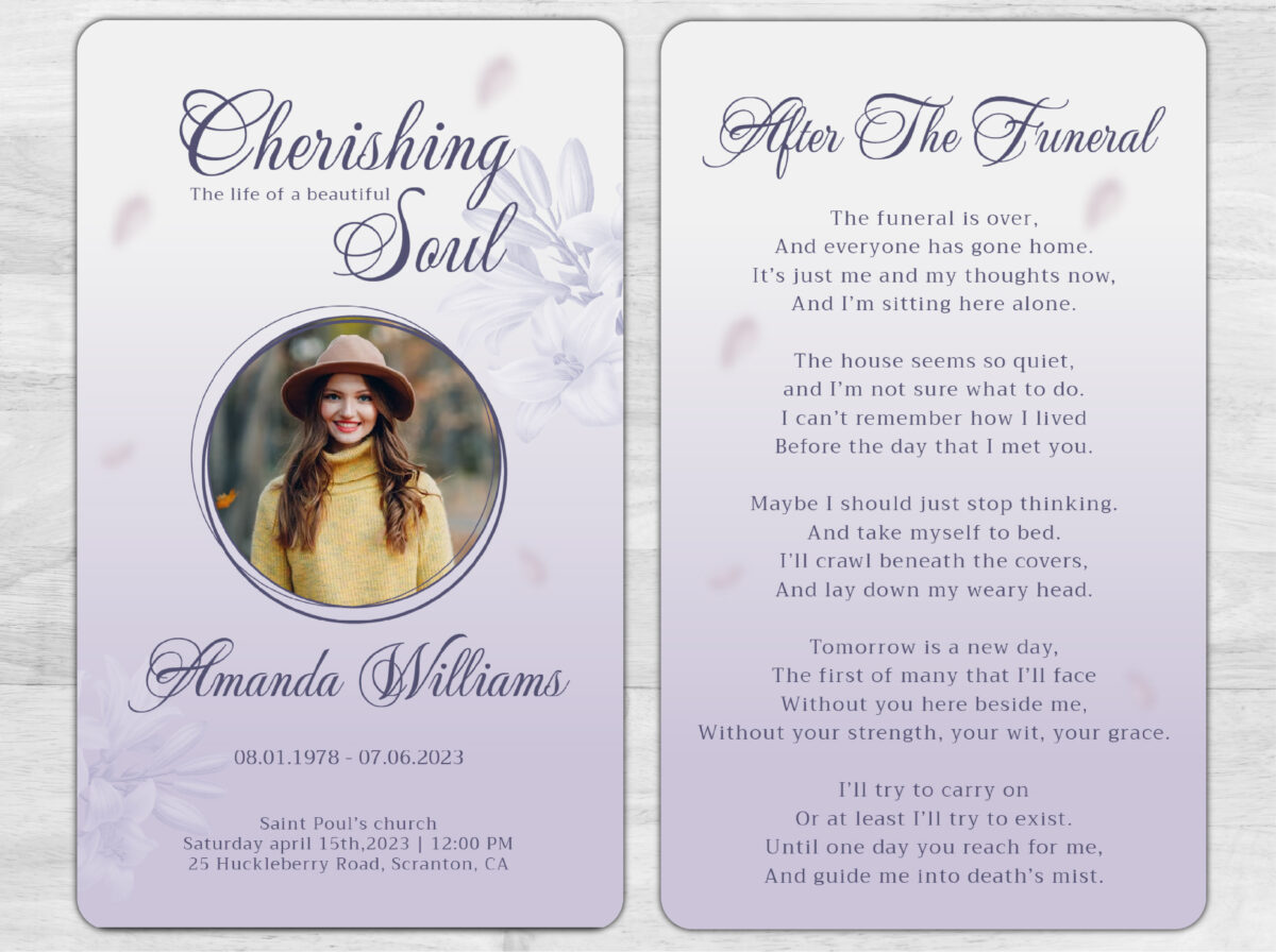 Memorial Prayer Card