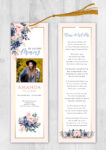 Floral Bouquet Funeral Memorial Bookmark