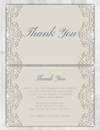 Funeral Memorial Thank You Card