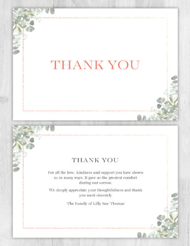 Custom Funeral Thank You Cards - Memorial Thank You Cards