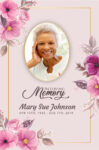 Pink Flowers Funeral Memorial Program