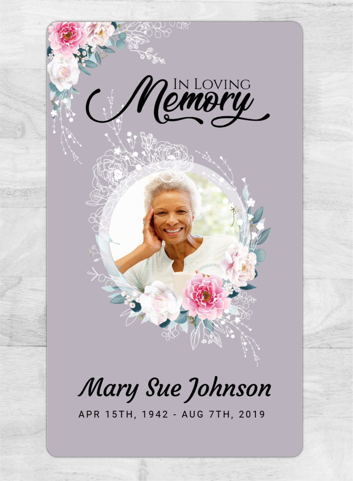 Purple Flowers Funeral Memorial Magnet