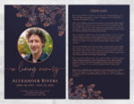 Gold Leaf Funeral Memorial Program