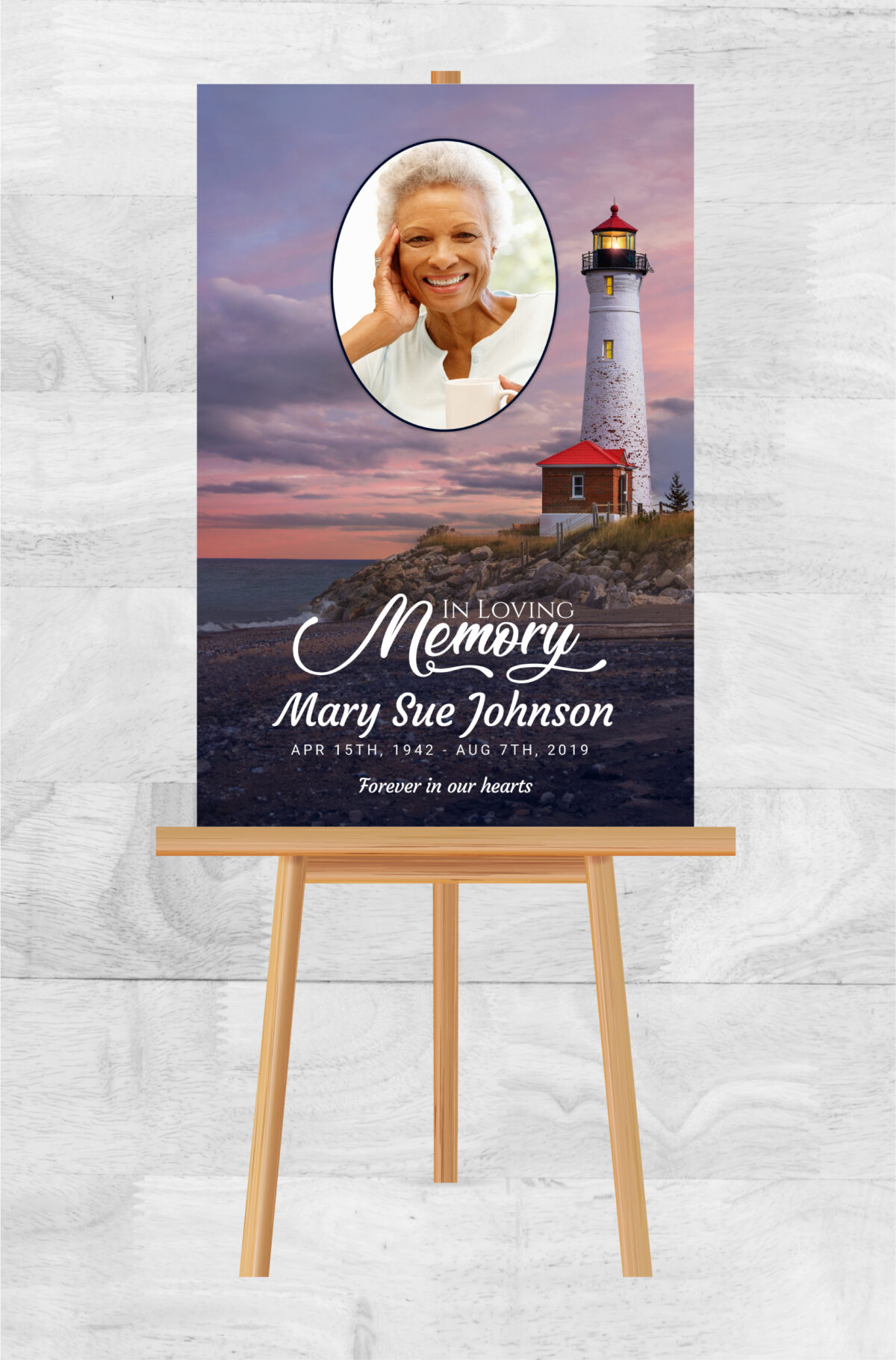 Lighthouse Ocean Funeral Memorial Poster