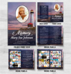 Lighthouse Ocean Funeral Memorial Program