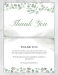 Greenery/FoliageFuneral Memorial Thank You Card
