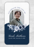 Blue Floral Funeral Memorial Magnet