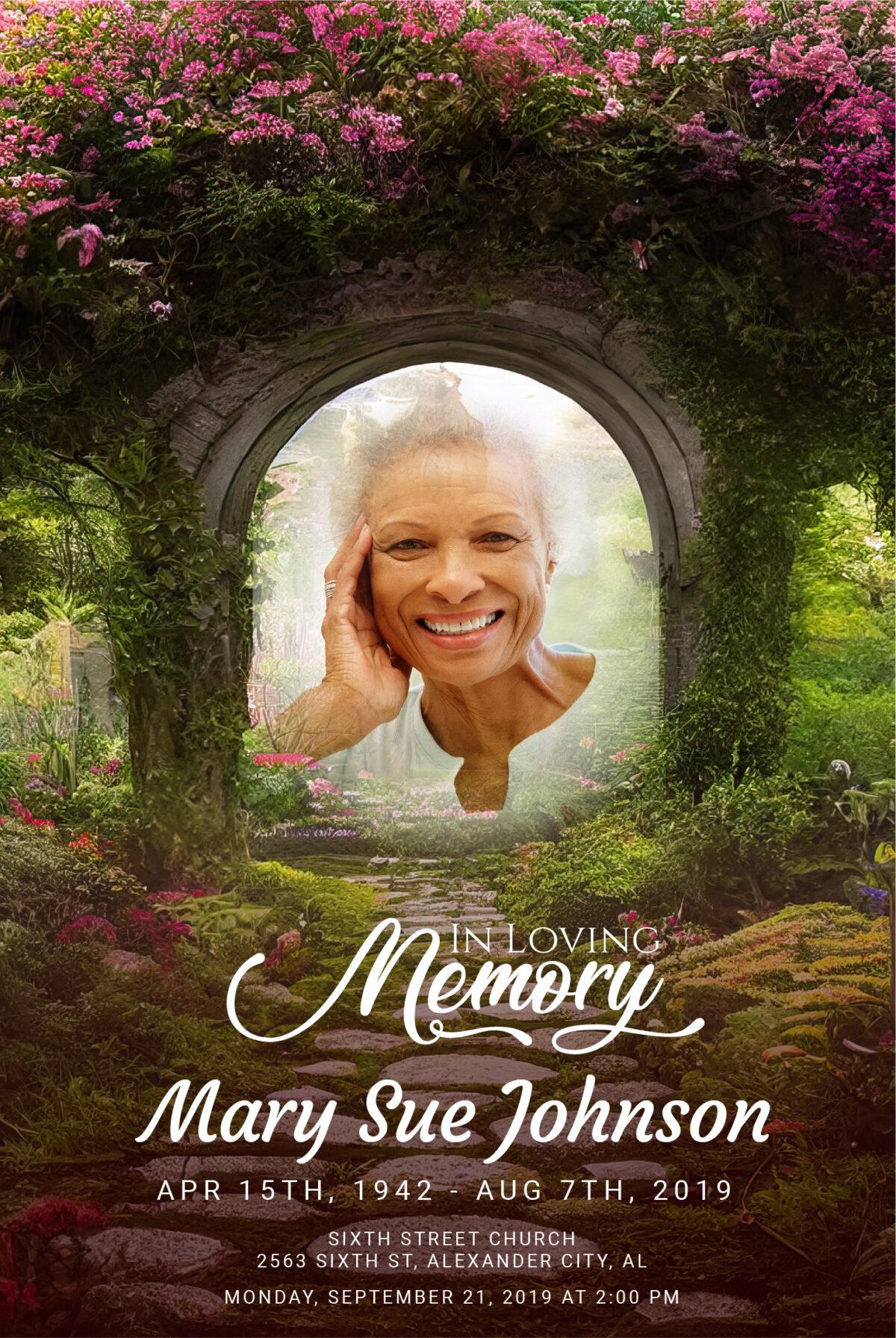 Secret Garden Funeral Memorial Poster