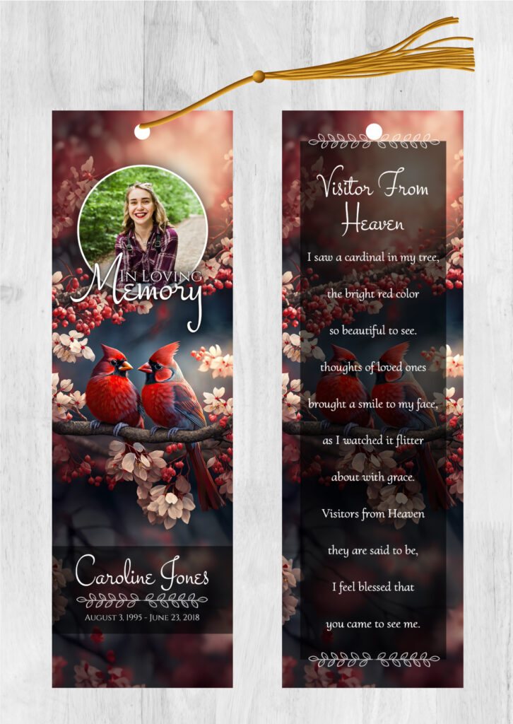 Cardinal Funeral Bookmark